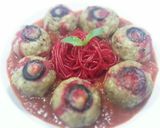 A picture of step 5 of Halloween : curry eyesballs.