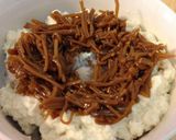 A picture of step 5 of Easy Tofu and Nametake Mushrooms Rice Bowl with Soft-Poached Egg.