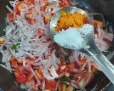 A picture of step 1 of Bhindi masala.