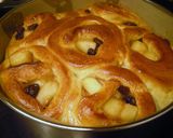 A picture of step 9 of Sautéed Apple and Raisin Pull Apart Bread.