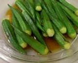 A picture of step 4 of Pan-Fried Okra with Ginger Marinade.