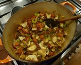 A picture of step 5 of Puy lentil stew with baked cauliflower and steamed cavolo nero.