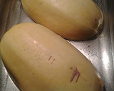 A picture of step 3 of Spaghetti, with spaghetti squash.