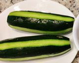 A picture of step 1 of Stuffed Zucchini Soup.