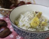 A picture of step 4 of Chestnut Rice Made with Mochi Rice (Okowa) Made in a Rice Cooker.