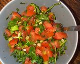 A picture of step 3 of 15 minute meat free loaded nachos.