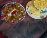 A picture of step 10 of Lauki chilka pakora with masala muri.
