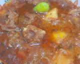 A picture of step 4 of Aloo gosht.
