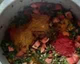 A picture of step 3 of Palak corn sabji.