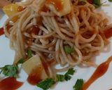 A picture of step 4 of Potato spaghetti.