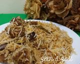 A picture of step 7 of Hyderabadi Kachchi Aqhni Mutton Dum Biryani.