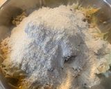 A picture of step 3 of Lauki brown chana barely with ginger powder thalipeet.