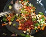 A picture of step 4 of Schezwan fried quinoa.