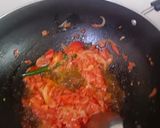 A picture of step 4 of Achari chicken.
