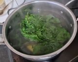 A picture of step 1 of Spinach Malfatti (Spinach Paneer Balls in Roasted Bell Pepper & Walnut Gravy).