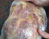 A picture of step 5 of Pork Shoulder with Mustard, Spiced Plums, and Orange Sweet Potato Mash.