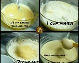 A picture of step 1 of 4 different types of Pancakes.