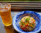 A picture of step 3 of Rava Upma.