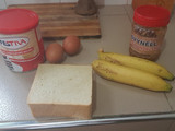 Pudín de banana con crema de maní
