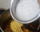 A picture of step 4 of Ringna vatana bateta ni khichdi and kadhi.