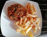 Foto del paso 4 de la receta: Papas fritas con hamburguesa de soya