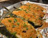 A picture of step 4 of Southwestern stuffed poblanos.
