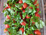 Pastel caprese, con masa de arroz