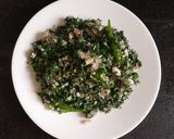 A picture of step 4 of Koral leaves bhaji.
