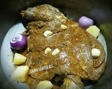 A picture of step 4 of Mutton leg roast with yakhni rice #cookpadapp.