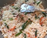 A picture of step 4 of Vegetable Fried Rice.