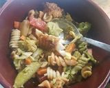 A picture of step 8 of A.S.A.P. Dish: Asian Veggies, Salmon, Avocado, and Pasta.