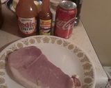 A picture of step 1 of Ham Steak with Spicy Redeye Gravy.