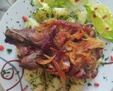 Hagymás, mustáros sertéstarja recept fázis 5 fotója