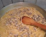 Foto del passaggio 9 della ricetta Linguine con vongole (lupini) e pomodorini gialli