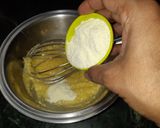 A picture of step 3 of Butterscotch rajbhog ice-cream chocolate cake.