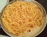 Foto del paso 5 de la receta: Espaguetis salsa alfredo con pollo y champiñones