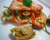 Foto del paso 10 de la receta Tosta de filetes de salmonete frito con pisto