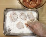 A picture of step 3 of Tori no Karaage (Japanese style fried chicken).
