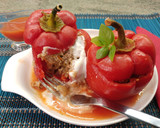 Foto del paso 11 de la receta: Pimientos rojos rellenos de carne picada