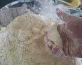 A picture of step 1 of White chapati (oiled thrice and rolled out twice).