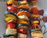 A picture of step 3 of Tofu & Veggie Skewers.