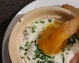 A picture of step 5 of Microwave Egg Cocotte with Bacon and Chives.