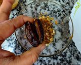 A picture of step 3 of Biscoff Stuffed Dates.