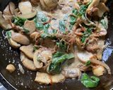 A picture of step 11 of Creamy Farfalle Pasta with Mushroom & Spinach.