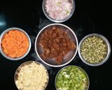 A picture of step 2 of Mutton fried rice.