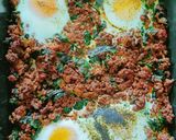 A picture of step 9 of Baked Mince and Spinach Eggs.