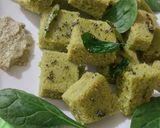 A picture of step 6 of Hariyali Rava Dhokla..😊😊.