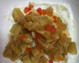 A picture of step 6 of Falahari tacos srikand fruit stuff.