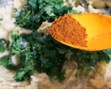 A picture of step 3 of Ragda Pettis raw banana patties.