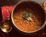 A picture of step 1 of Dal Makhani.